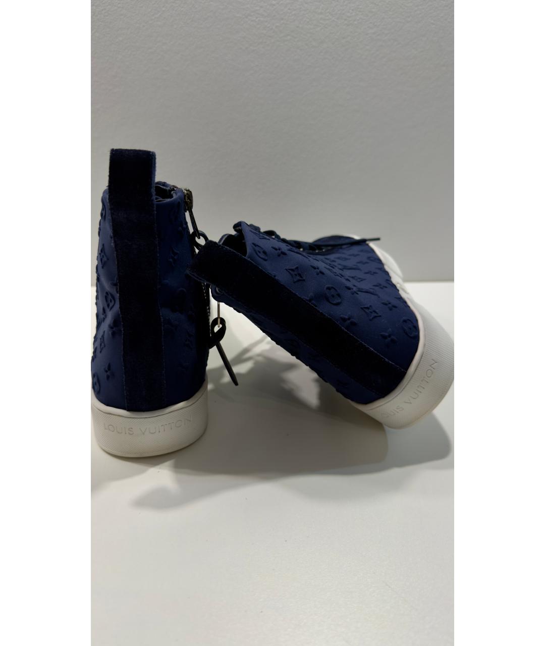 LOUIS VUITTON Темно-синие замшевые кеды, фото 4