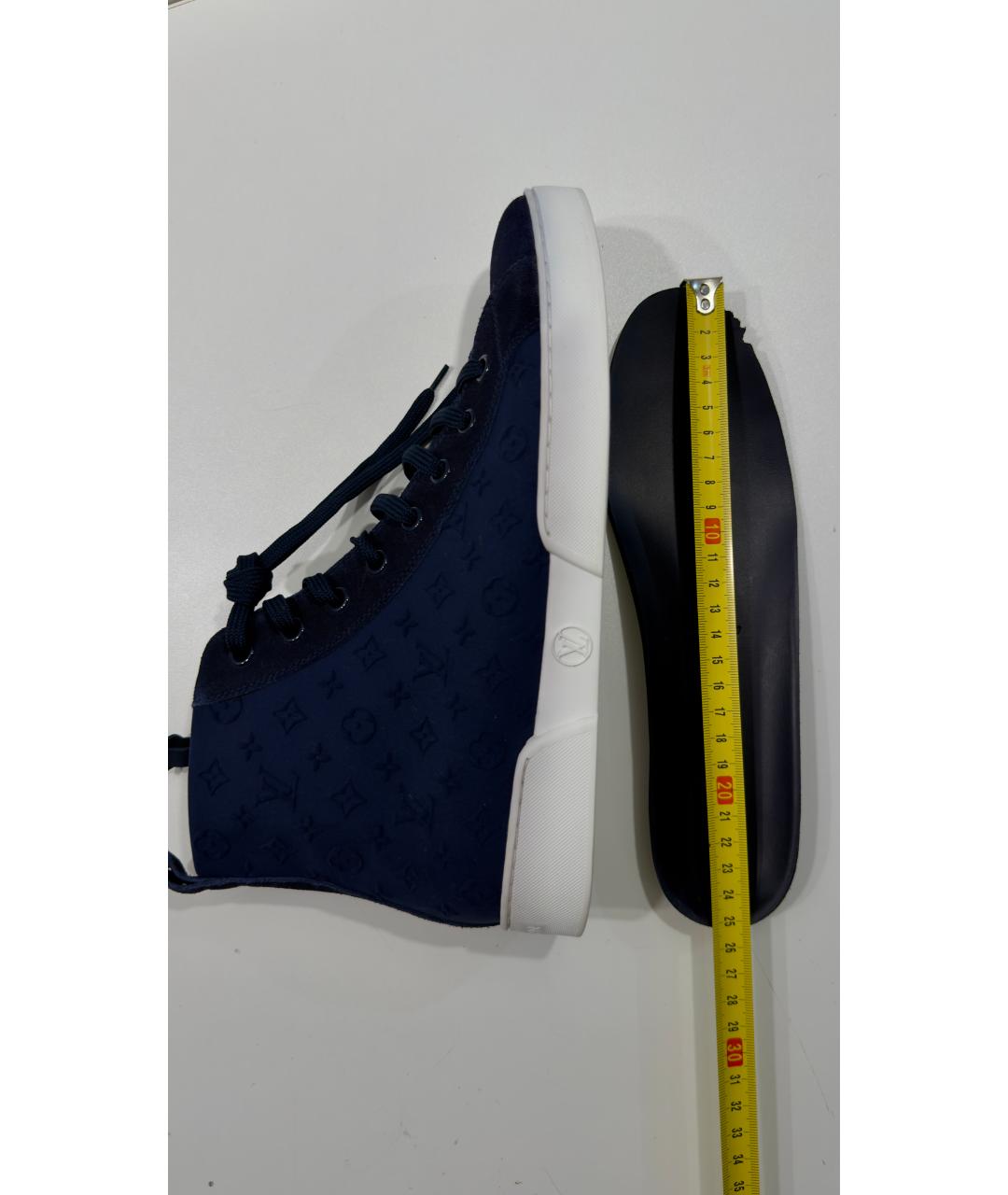 LOUIS VUITTON Темно-синие замшевые кеды, фото 6