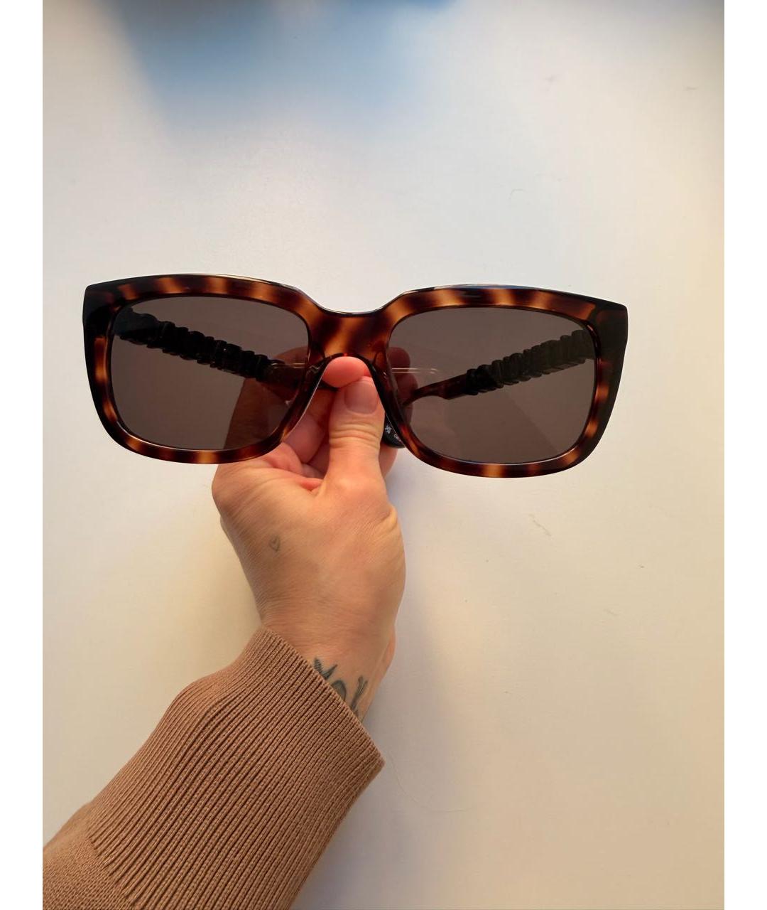 BALENCIAGA Коричневые пластиковые солнцезащитные очки, фото 4