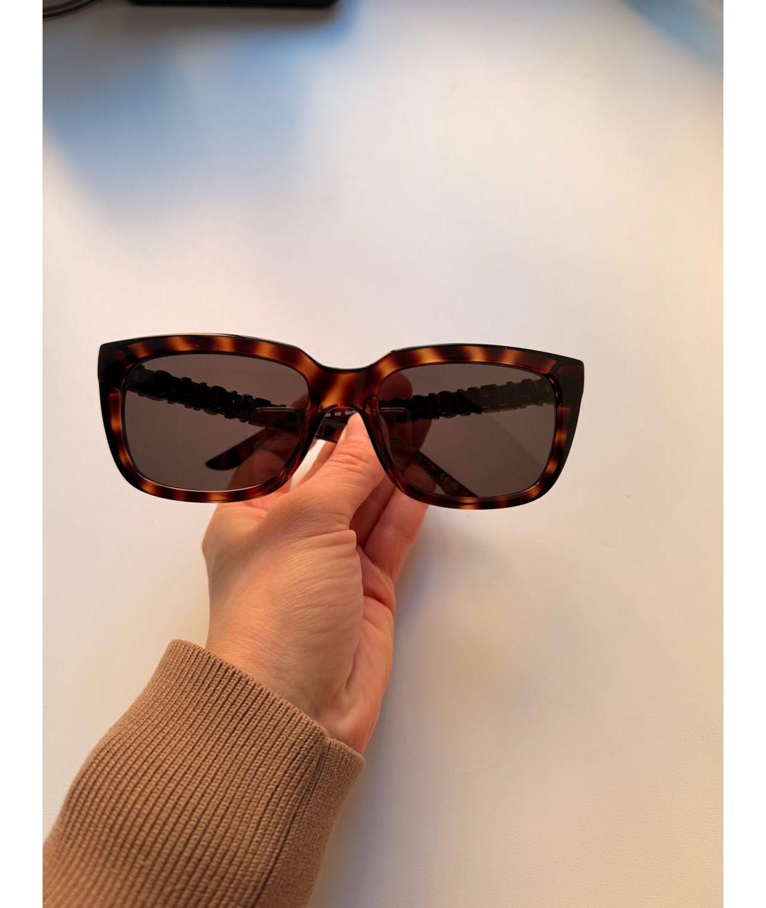 BALENCIAGA Коричневые пластиковые солнцезащитные очки, фото 5