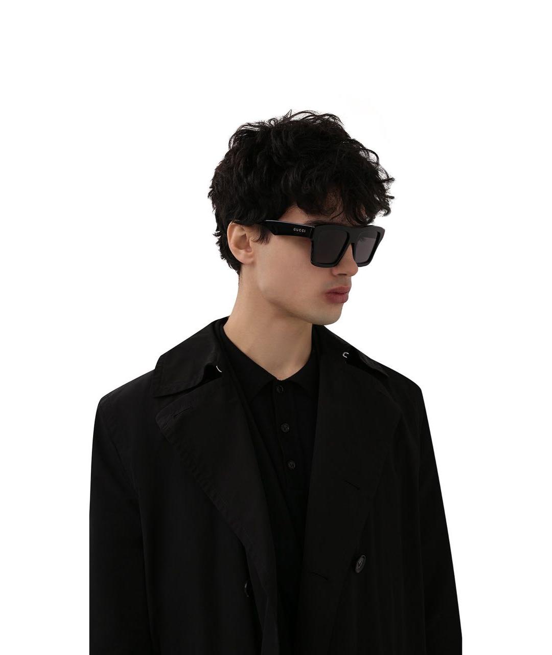 GUCCI Коричневые пластиковые солнцезащитные очки, фото 5