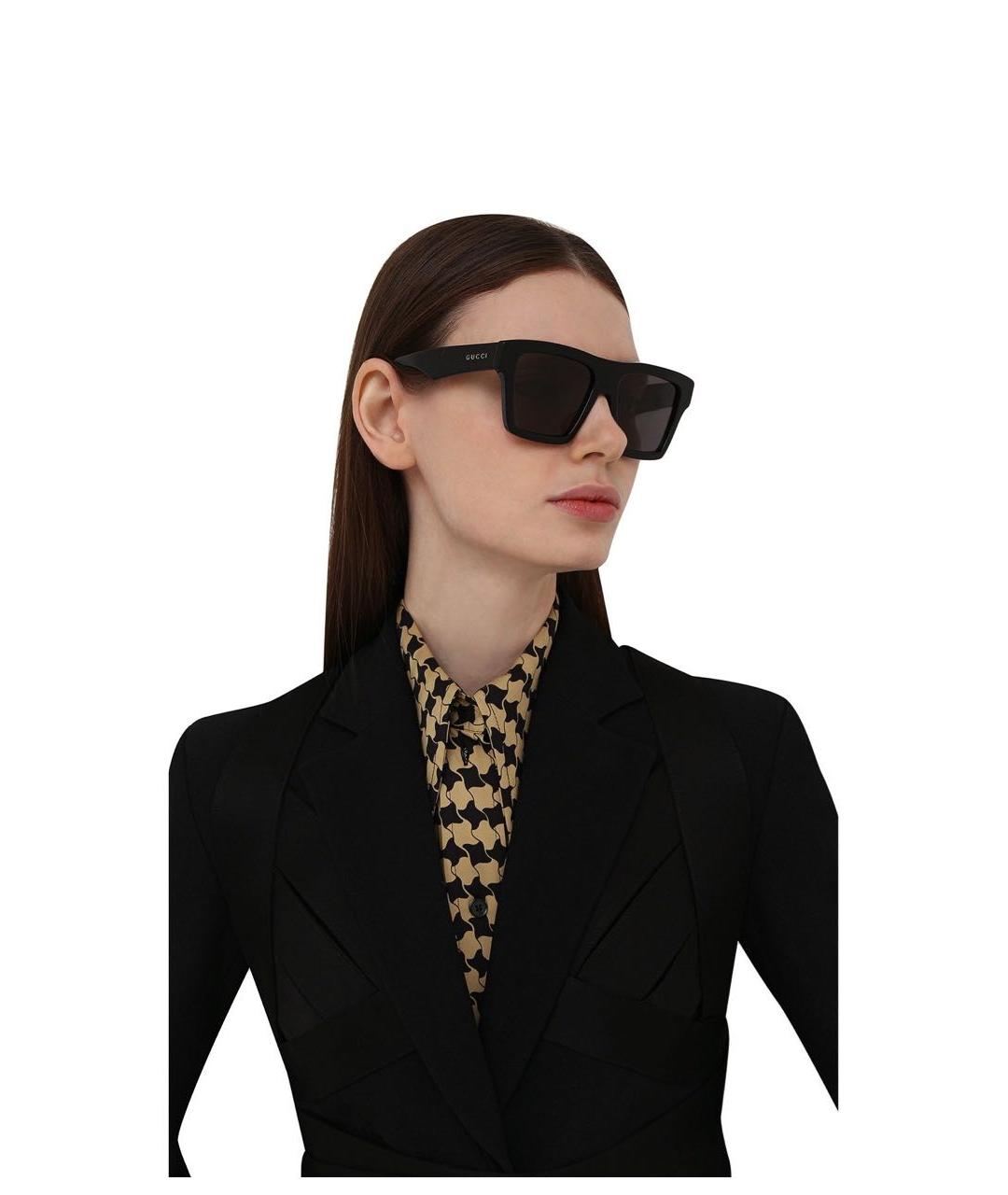 GUCCI Коричневые пластиковые солнцезащитные очки, фото 6