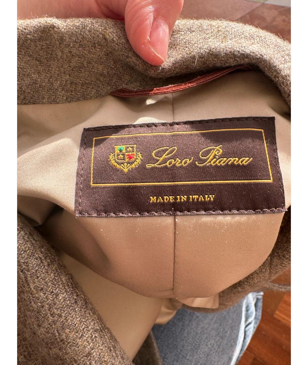 LORO PIANA Бежевое кашемировое пальто, фото 3