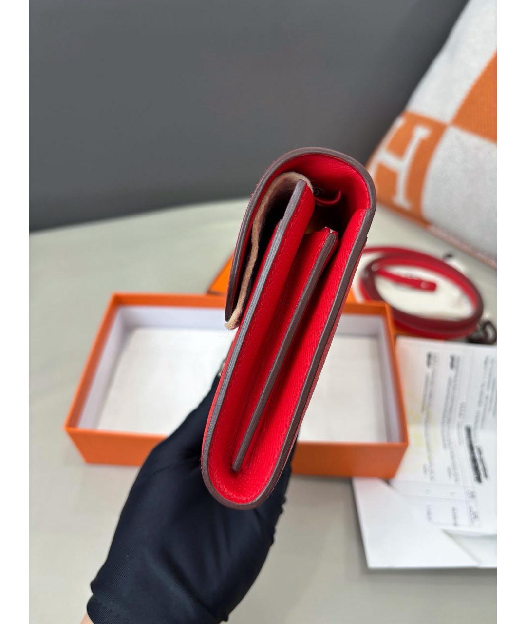 HERMES Красная кожаная сумка через плечо, фото 3