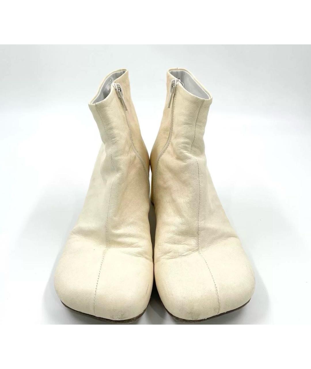 MAISON MARGIELA Бежевые кожаные ботильоны, фото 3