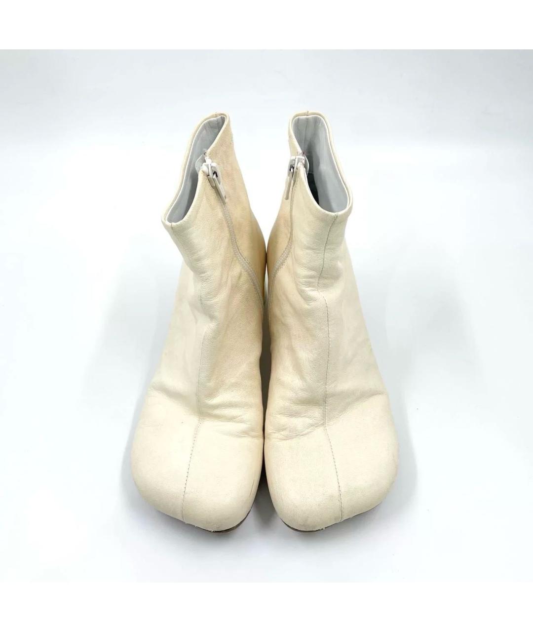 MAISON MARGIELA Бежевые кожаные ботильоны, фото 2