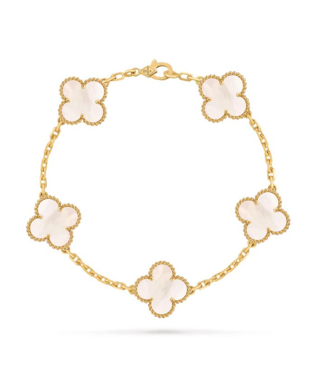 VAN CLEEF & ARPELS Белый браслет из желтого золота, фото 8