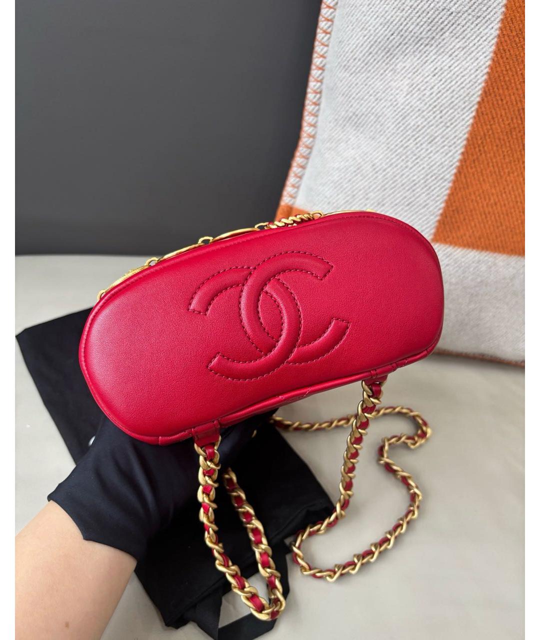 CHANEL Красный кожаный рюкзак, фото 5