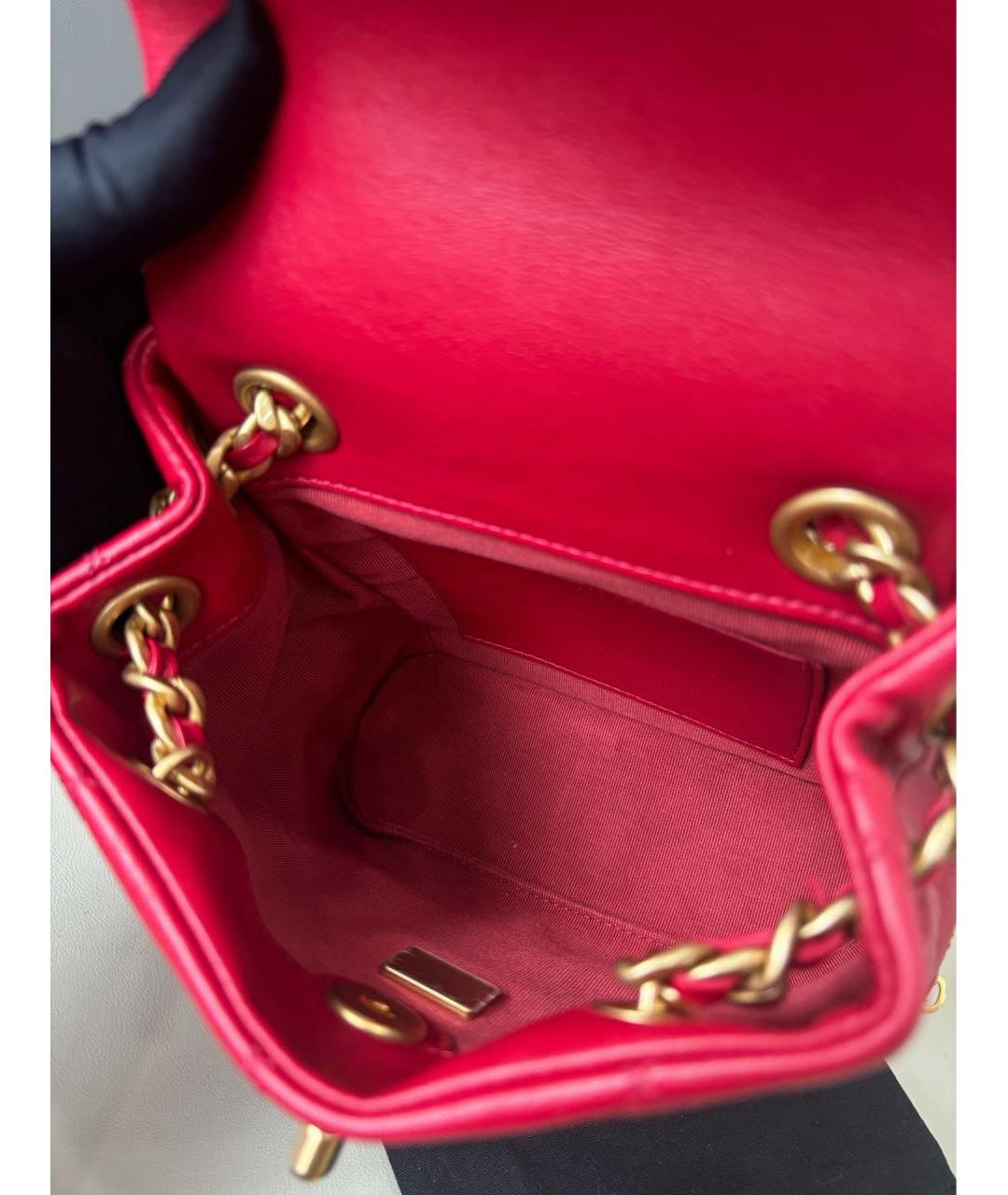 CHANEL Красный кожаный рюкзак, фото 7