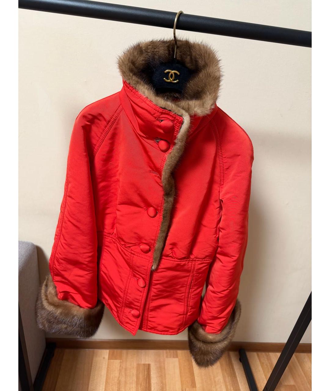VALENTINO Красная меховая куртка, фото 4
