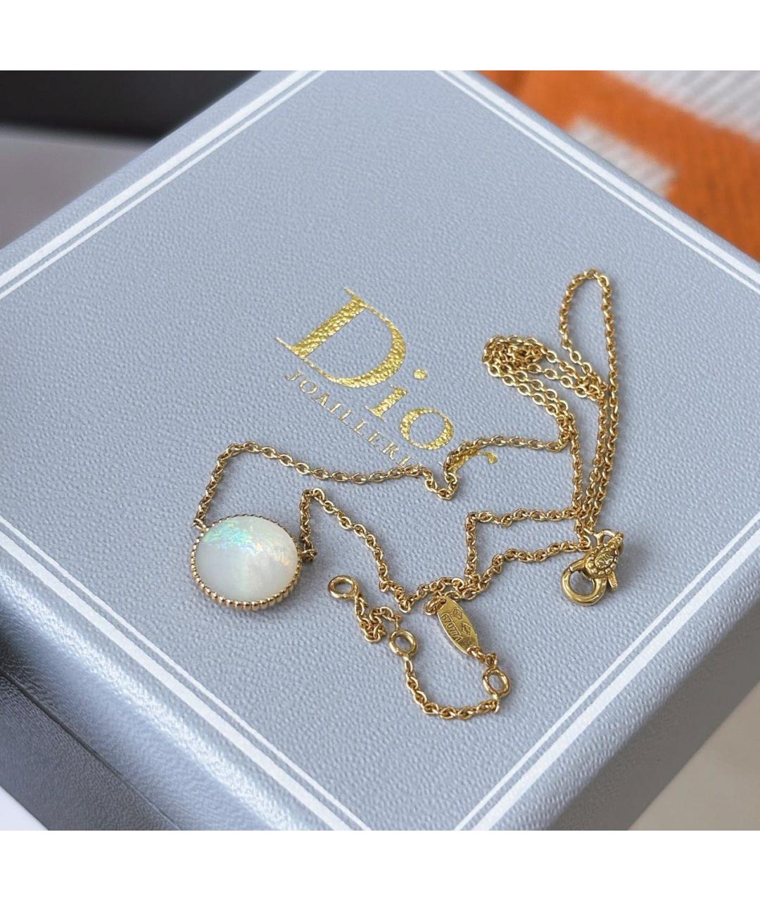 CHRISTIAN DIOR Белое колье из желтого золота, фото 6