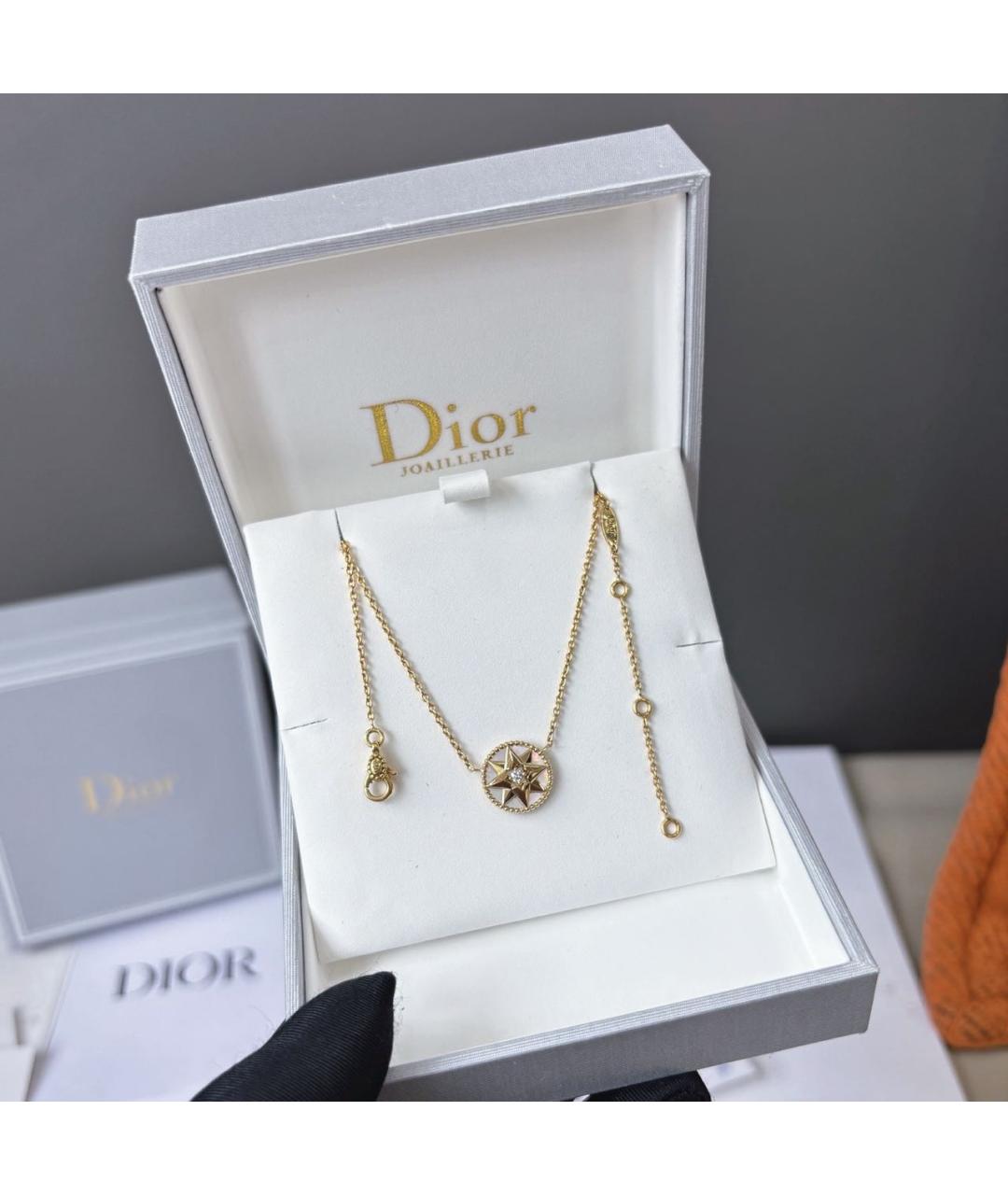 CHRISTIAN DIOR Белое колье из желтого золота, фото 4