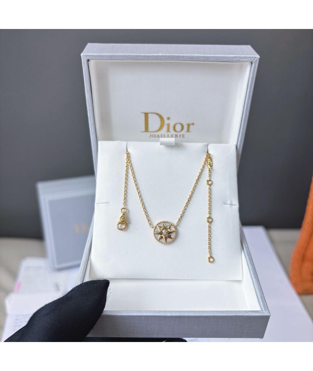 CHRISTIAN DIOR Белое колье из желтого золота, фото 2