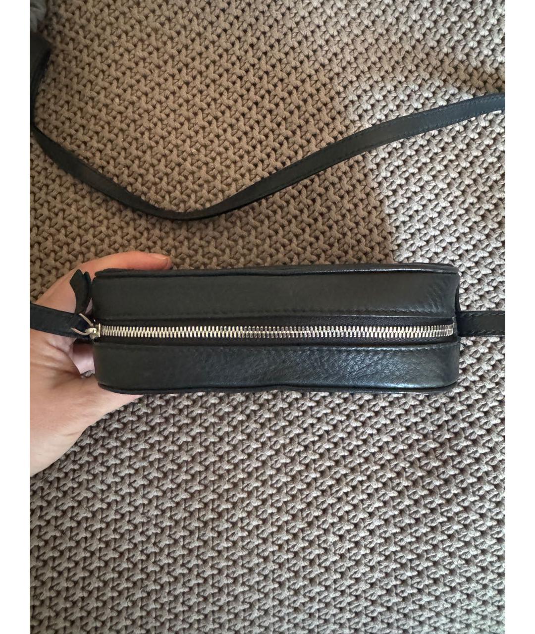 BALENCIAGA Черная кожаная сумка через плечо, фото 8