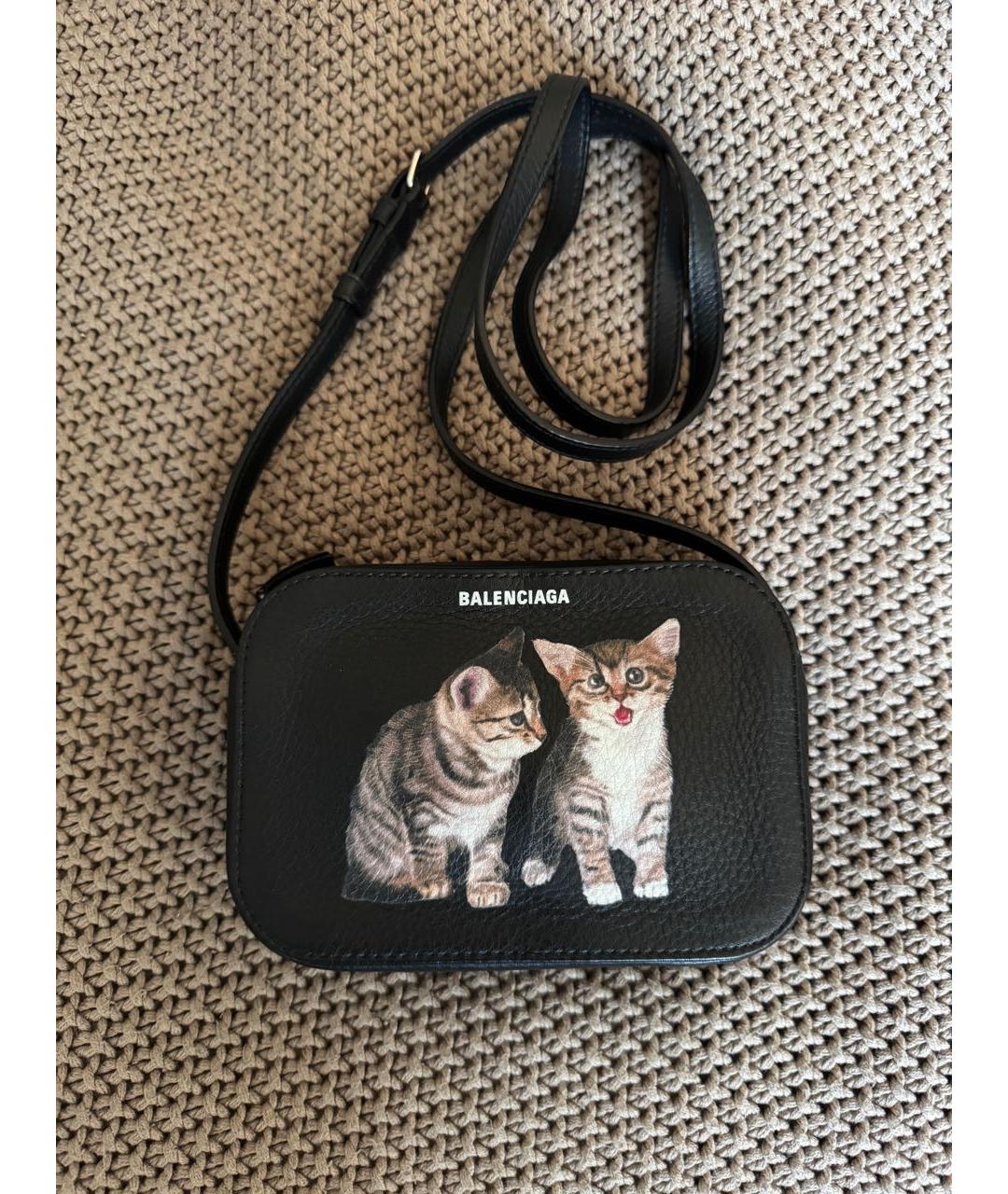 BALENCIAGA Черная кожаная сумка через плечо, фото 3