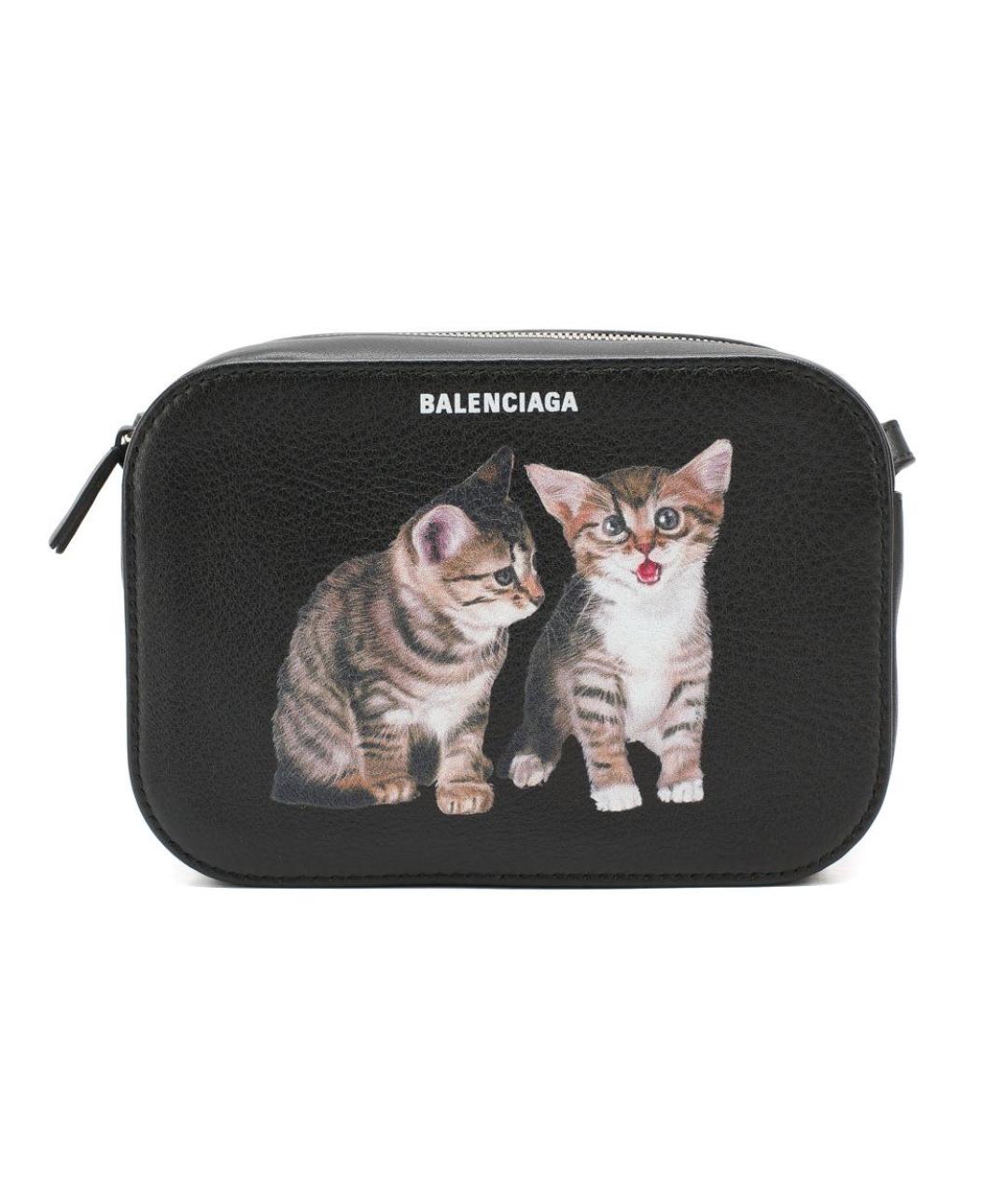 BALENCIAGA Черная кожаная сумка через плечо, фото 9