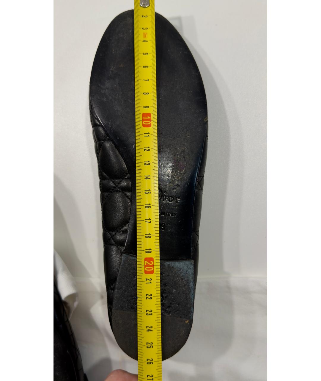 CHRISTIAN DIOR Черные кожаные балетки, фото 9