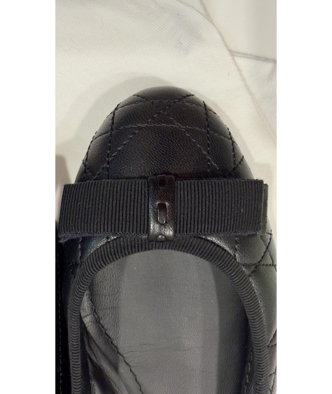 CHRISTIAN DIOR Черные кожаные балетки, фото 8