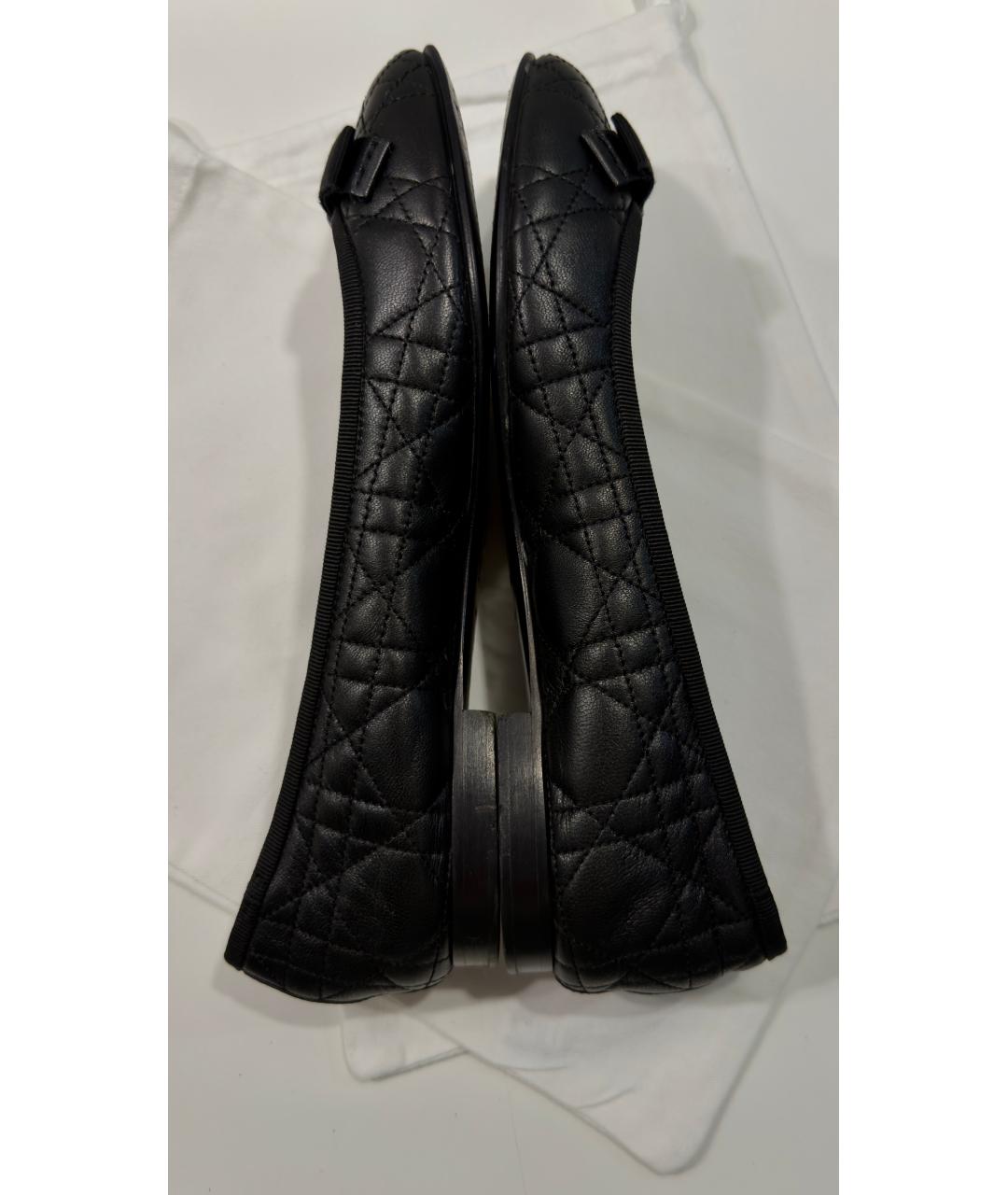 CHRISTIAN DIOR Черные кожаные балетки, фото 10