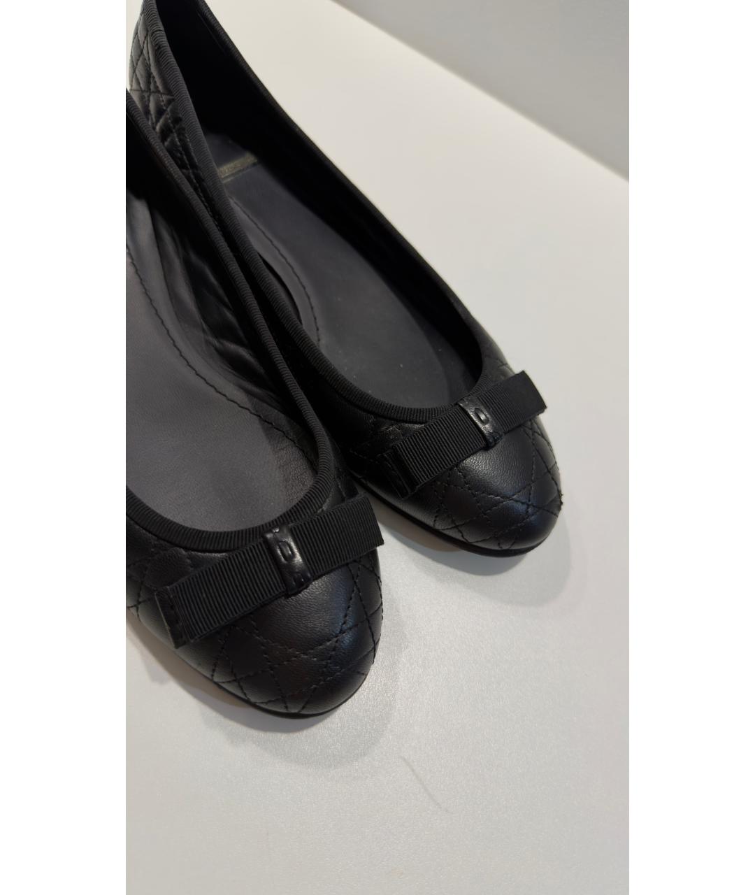 CHRISTIAN DIOR Черные кожаные балетки, фото 2