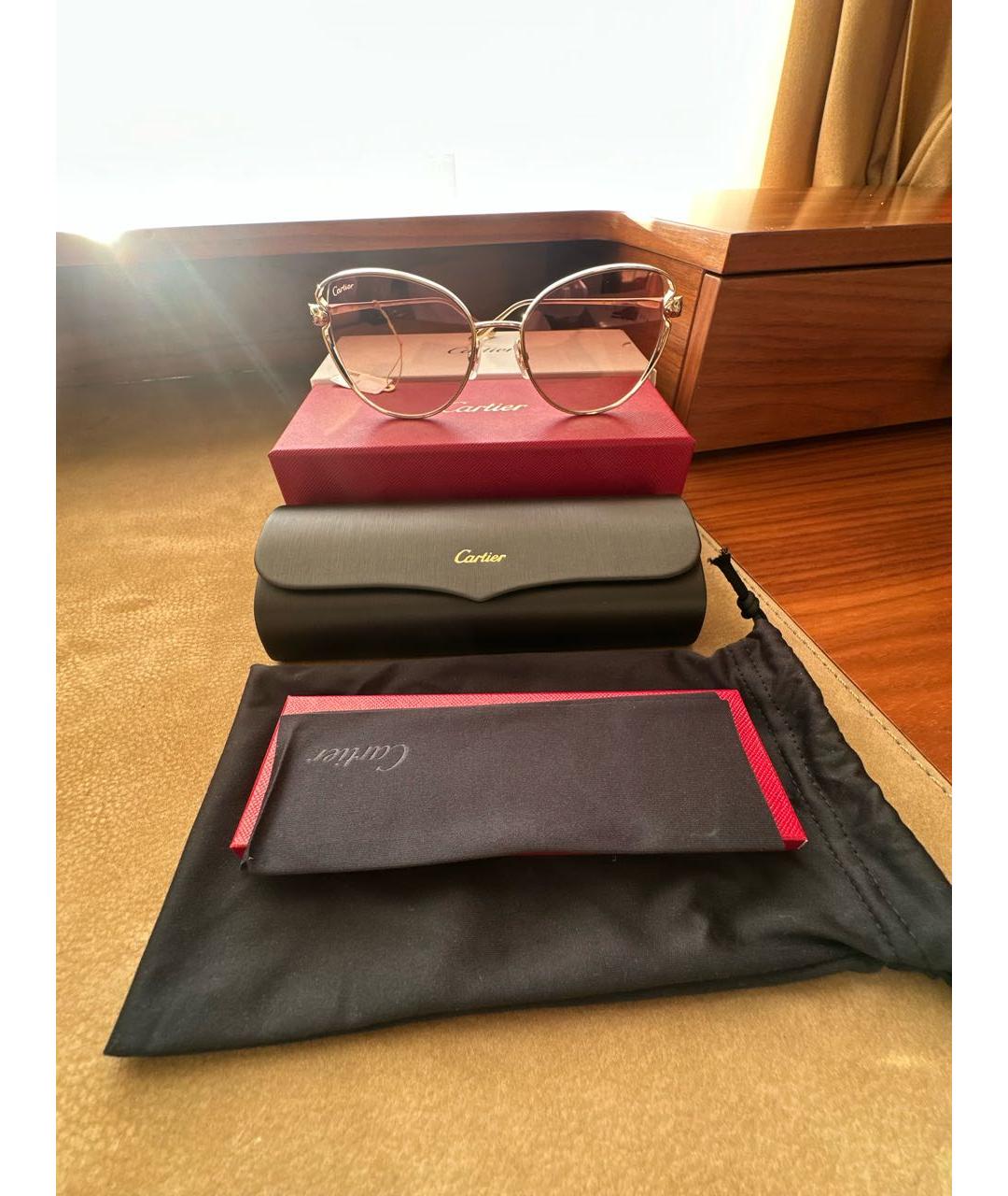 CARTIER Золотые металлические солнцезащитные очки, фото 4