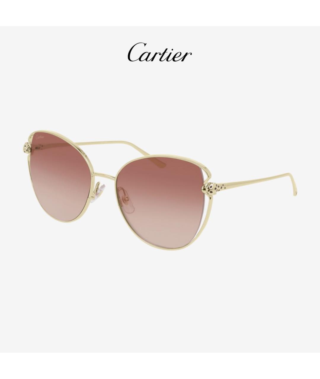 CARTIER Золотые металлические солнцезащитные очки, фото 6