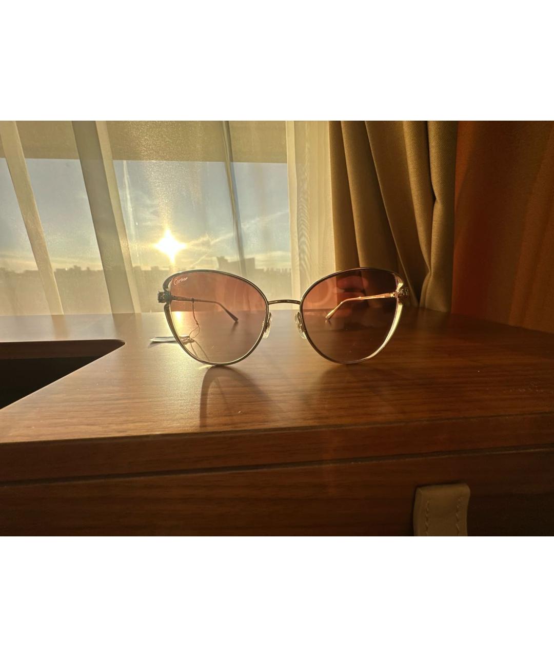 CARTIER Золотые металлические солнцезащитные очки, фото 5