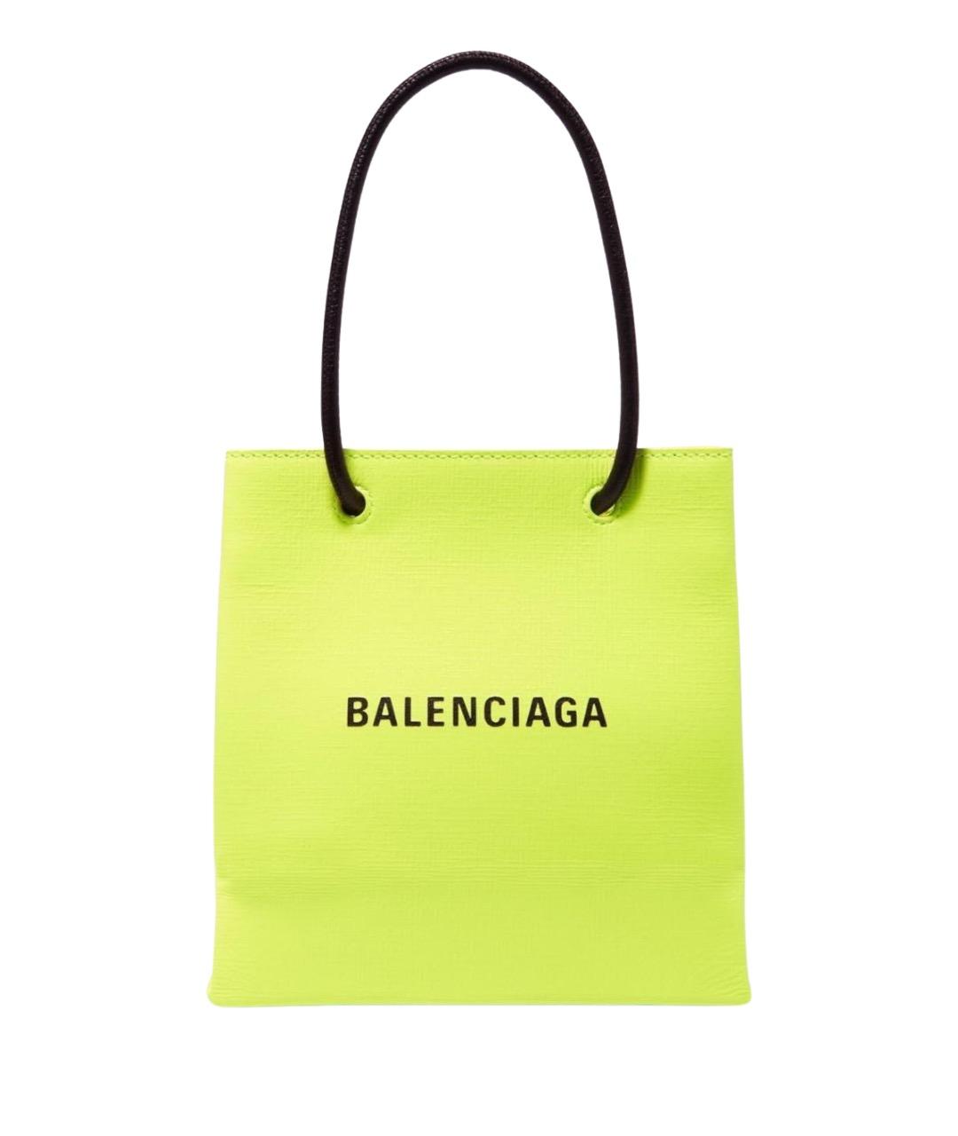 BALENCIAGA Салатовая кожаная сумка через плечо, фото 1