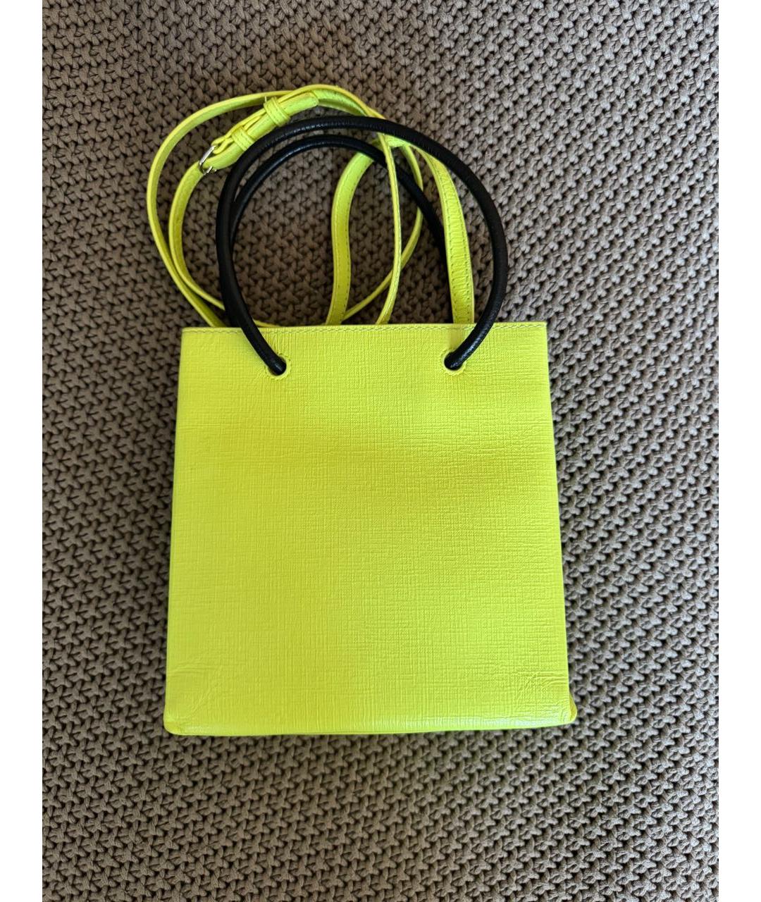 BALENCIAGA Салатовая кожаная сумка через плечо, фото 3