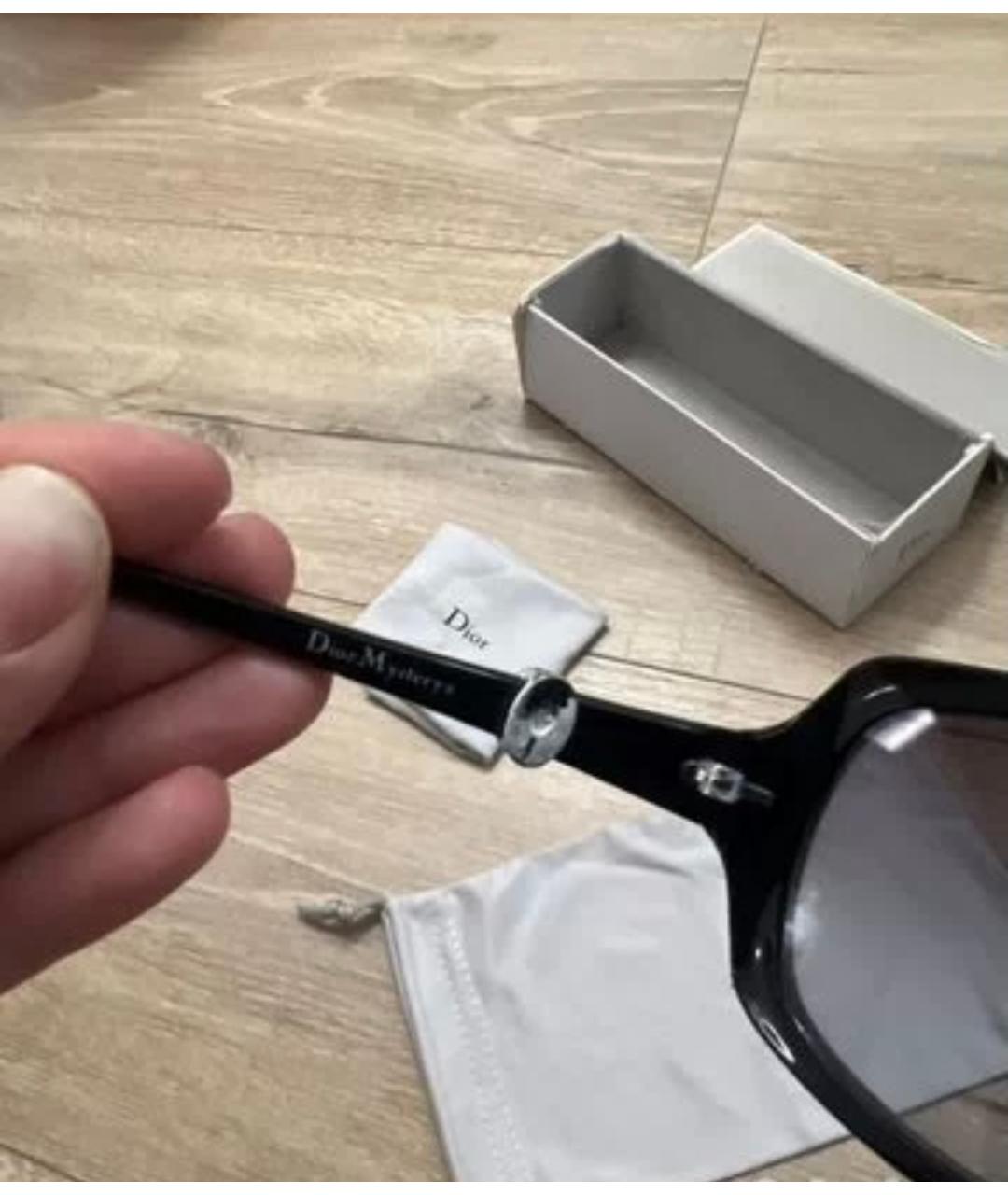 CHRISTIAN DIOR Черные пластиковые солнцезащитные очки, фото 4