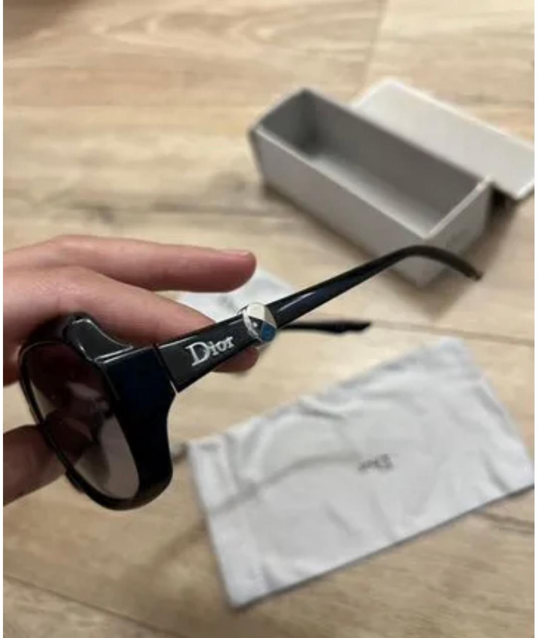 CHRISTIAN DIOR Черные пластиковые солнцезащитные очки, фото 2