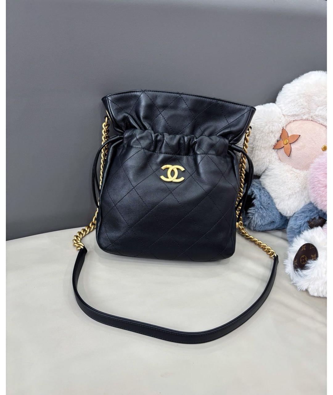 CHANEL Черная кожаная сумка через плечо, фото 8