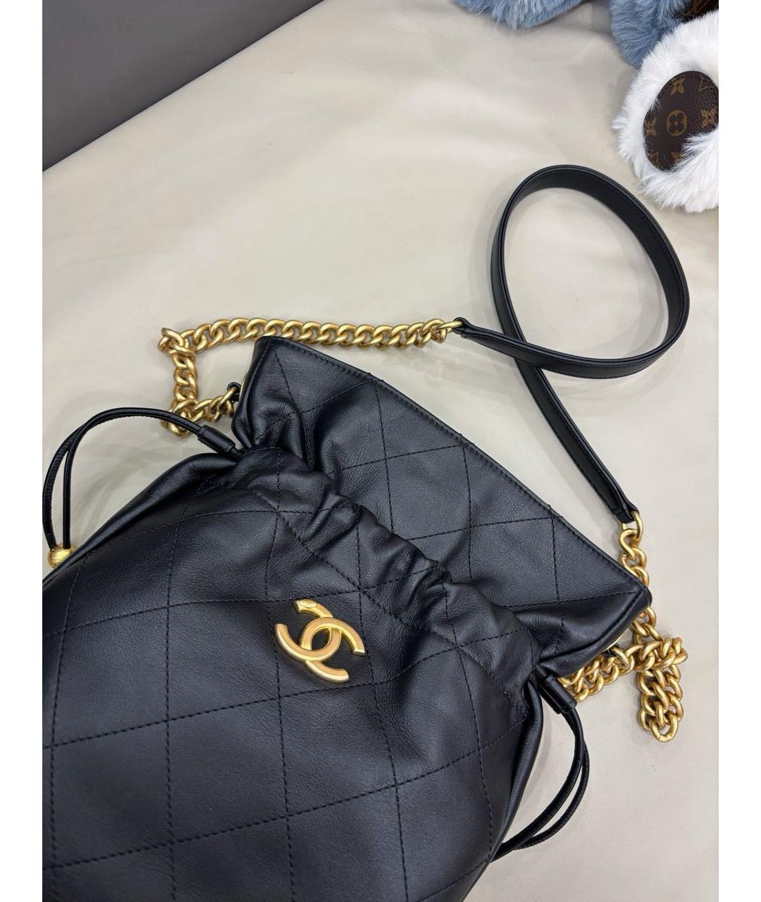 CHANEL Черная кожаная сумка через плечо, фото 7
