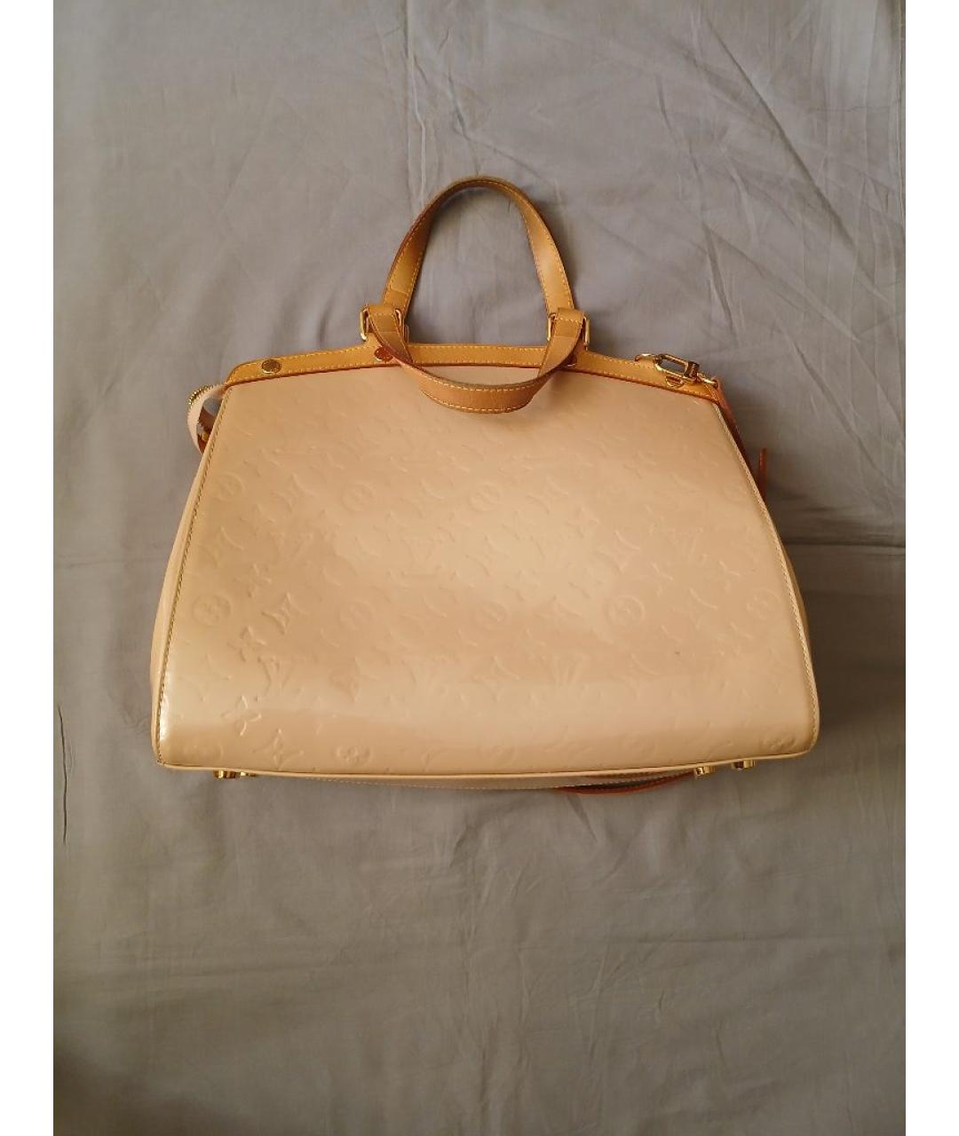 LOUIS VUITTON Бежевая кожаная сумка тоут, фото 2