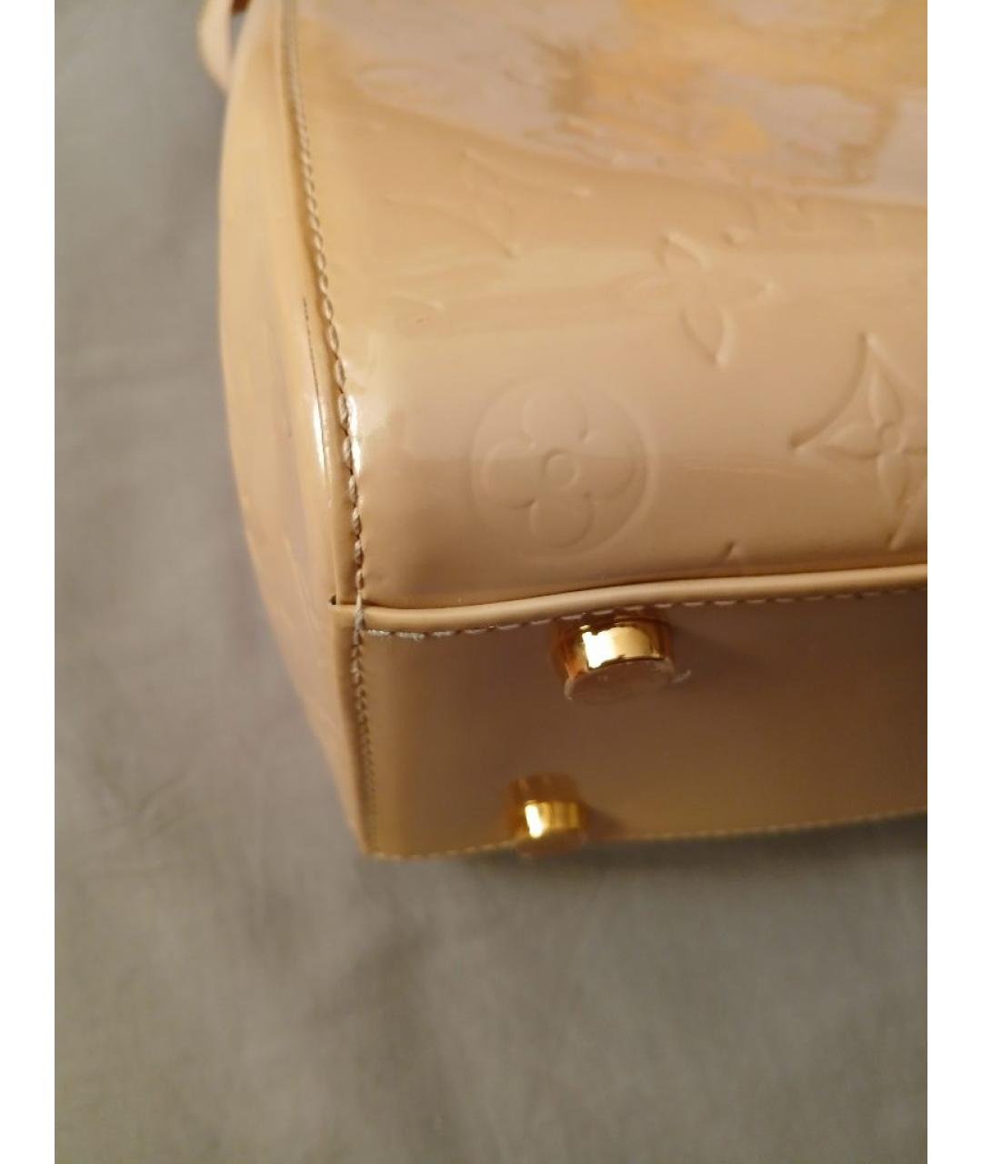 LOUIS VUITTON Бежевая кожаная сумка тоут, фото 3