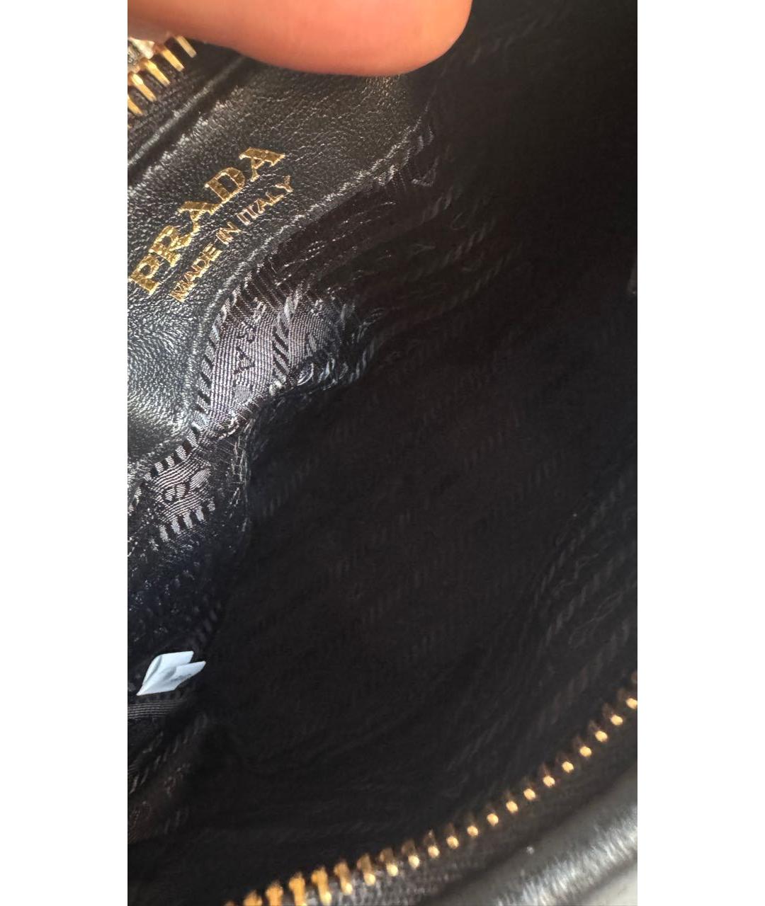 PRADA Черная кожаная сумка с короткими ручками, фото 5