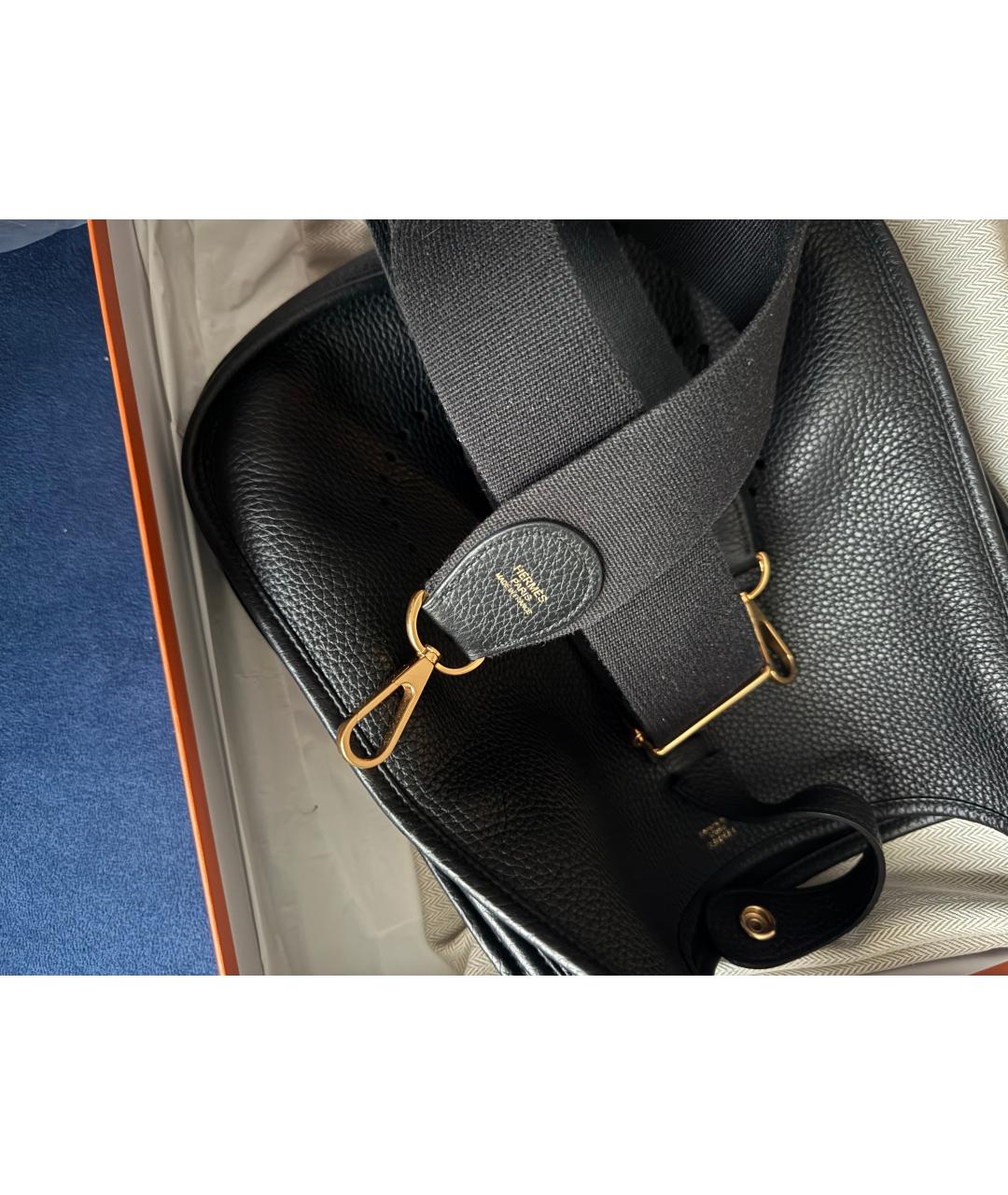 HERMES Черная кожаная сумка через плечо, фото 6