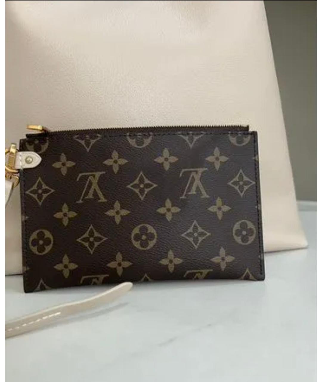 LOUIS VUITTON Бежевая кожаная сумка тоут, фото 4