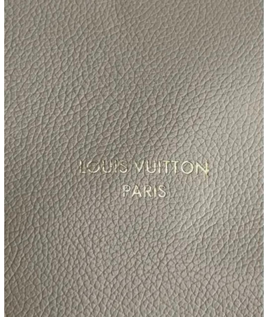 LOUIS VUITTON Бежевая кожаная сумка тоут, фото 6