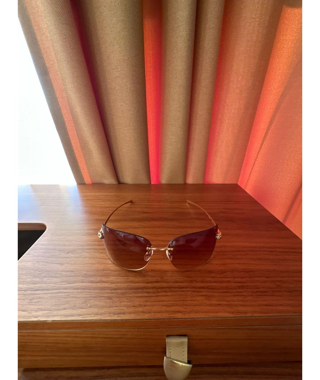 CARTIER Золотые металлические солнцезащитные очки, фото 5