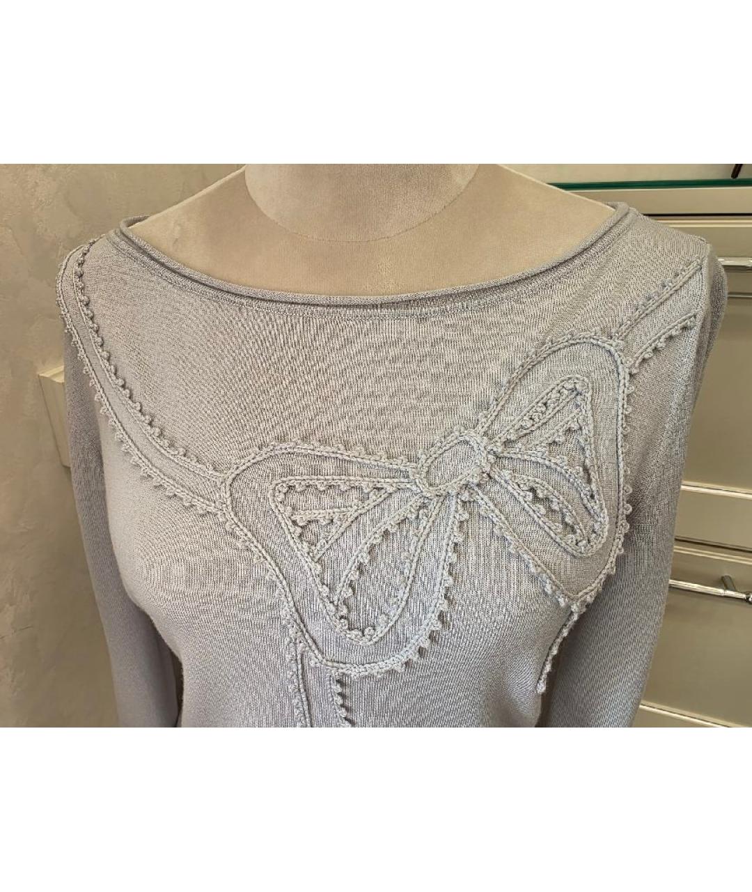 MOSCHINO Голубой шерстяной джемпер / свитер, фото 9