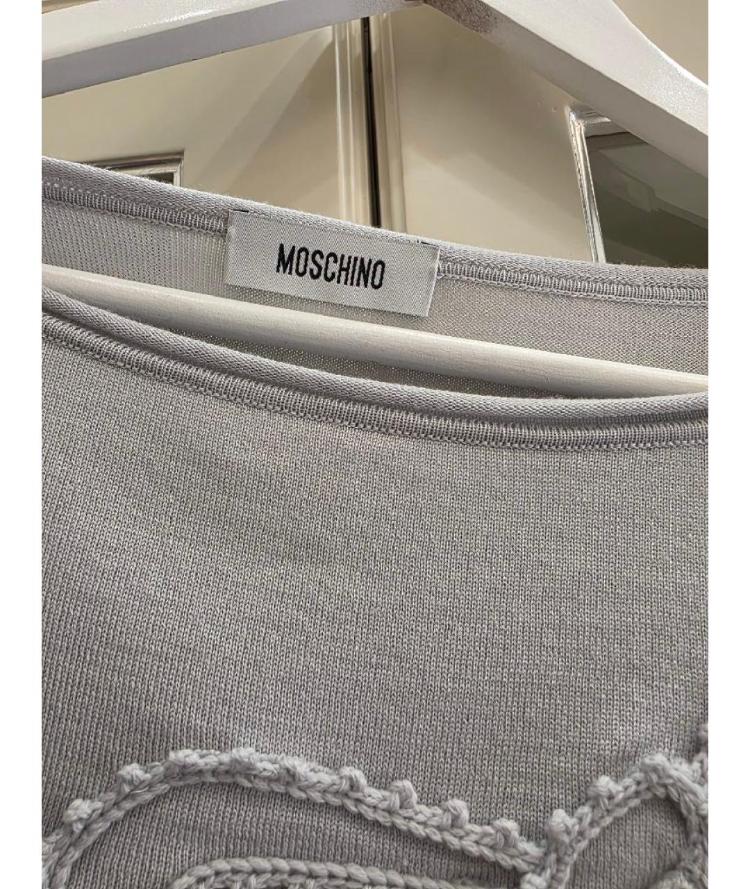 MOSCHINO Голубой шерстяной джемпер / свитер, фото 6