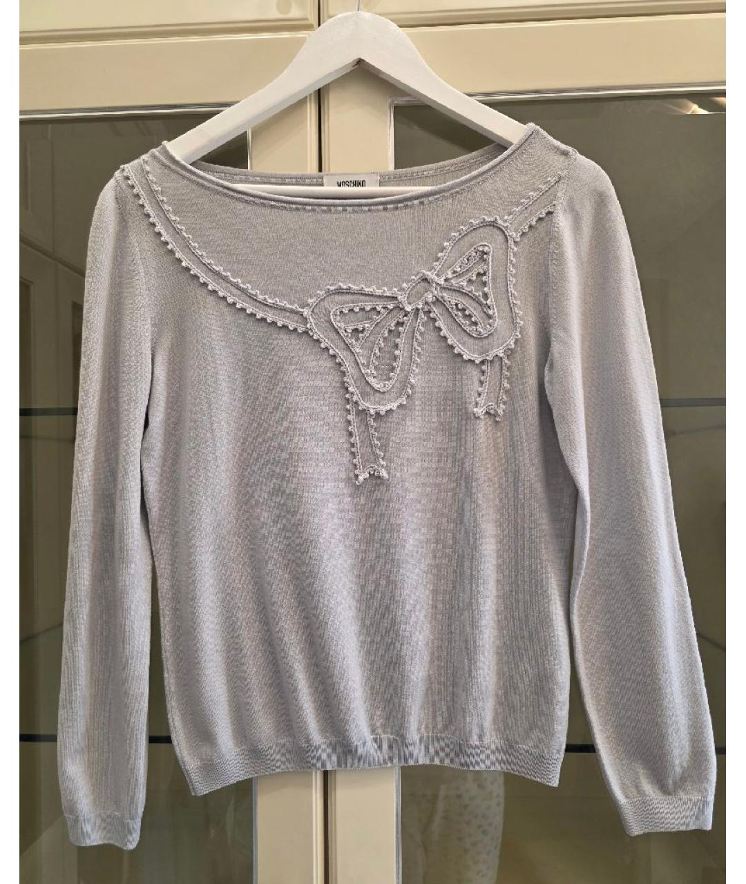 MOSCHINO Голубой шерстяной джемпер / свитер, фото 10