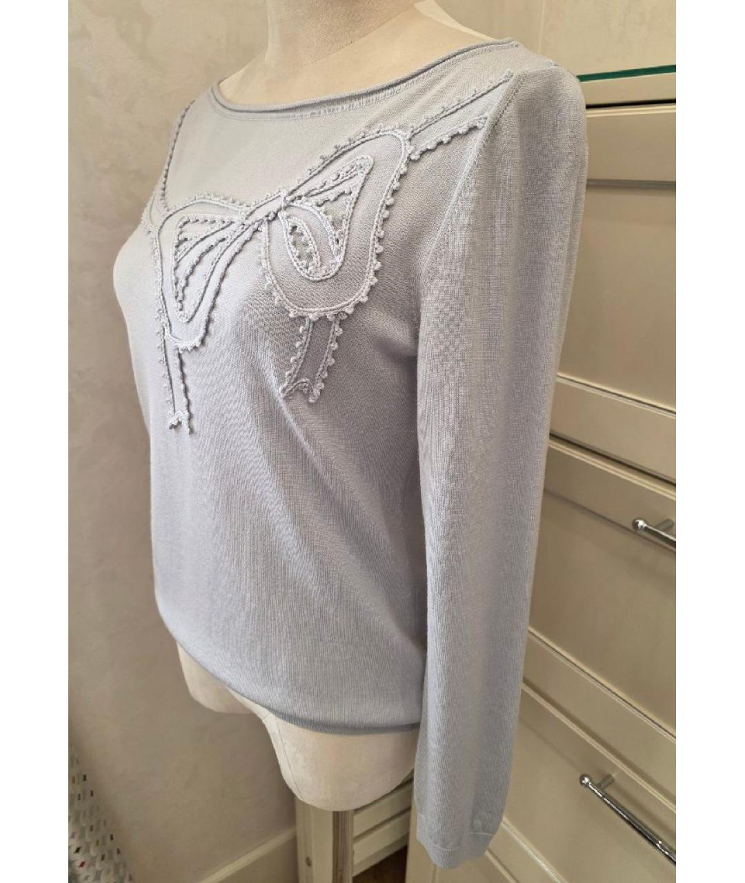 MOSCHINO Голубой шерстяной джемпер / свитер, фото 4