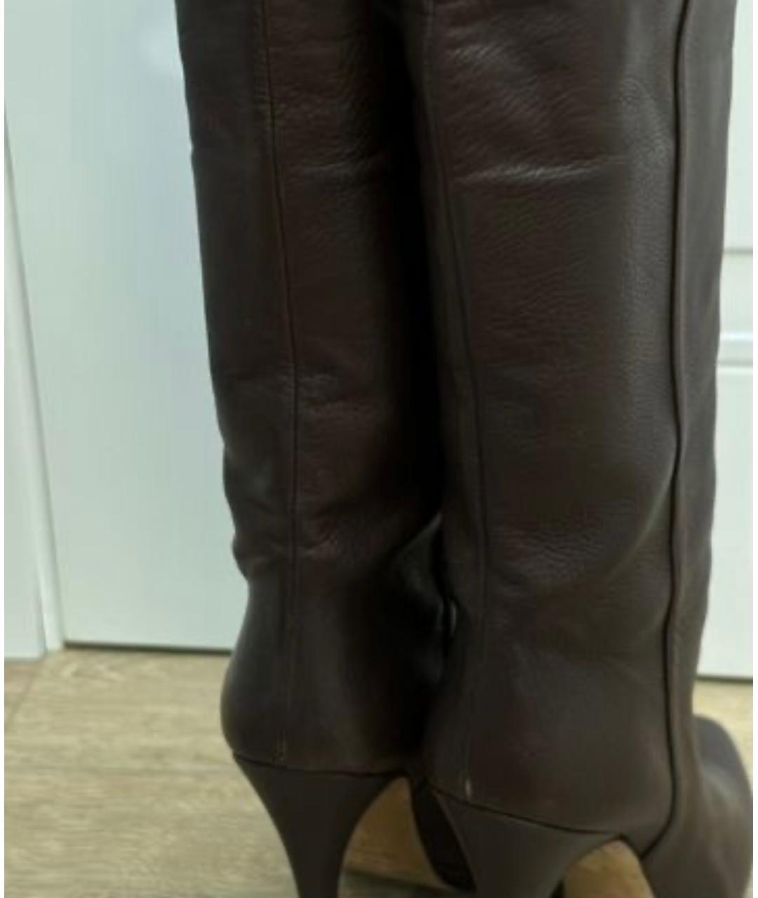 JIMMY CHOO Коричневые кожаные ботфорты, фото 4