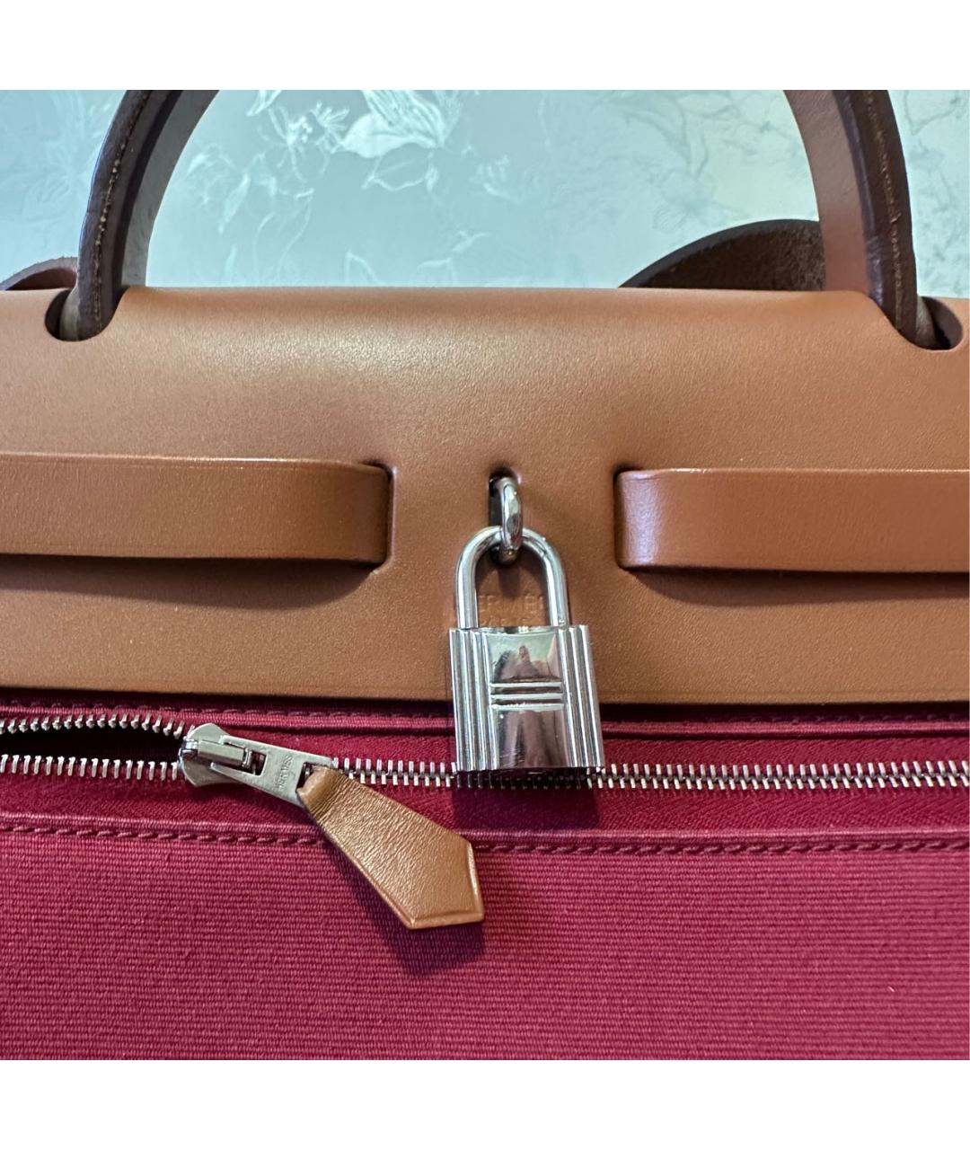 HERMES Розовая тканевая сумка через плечо, фото 6