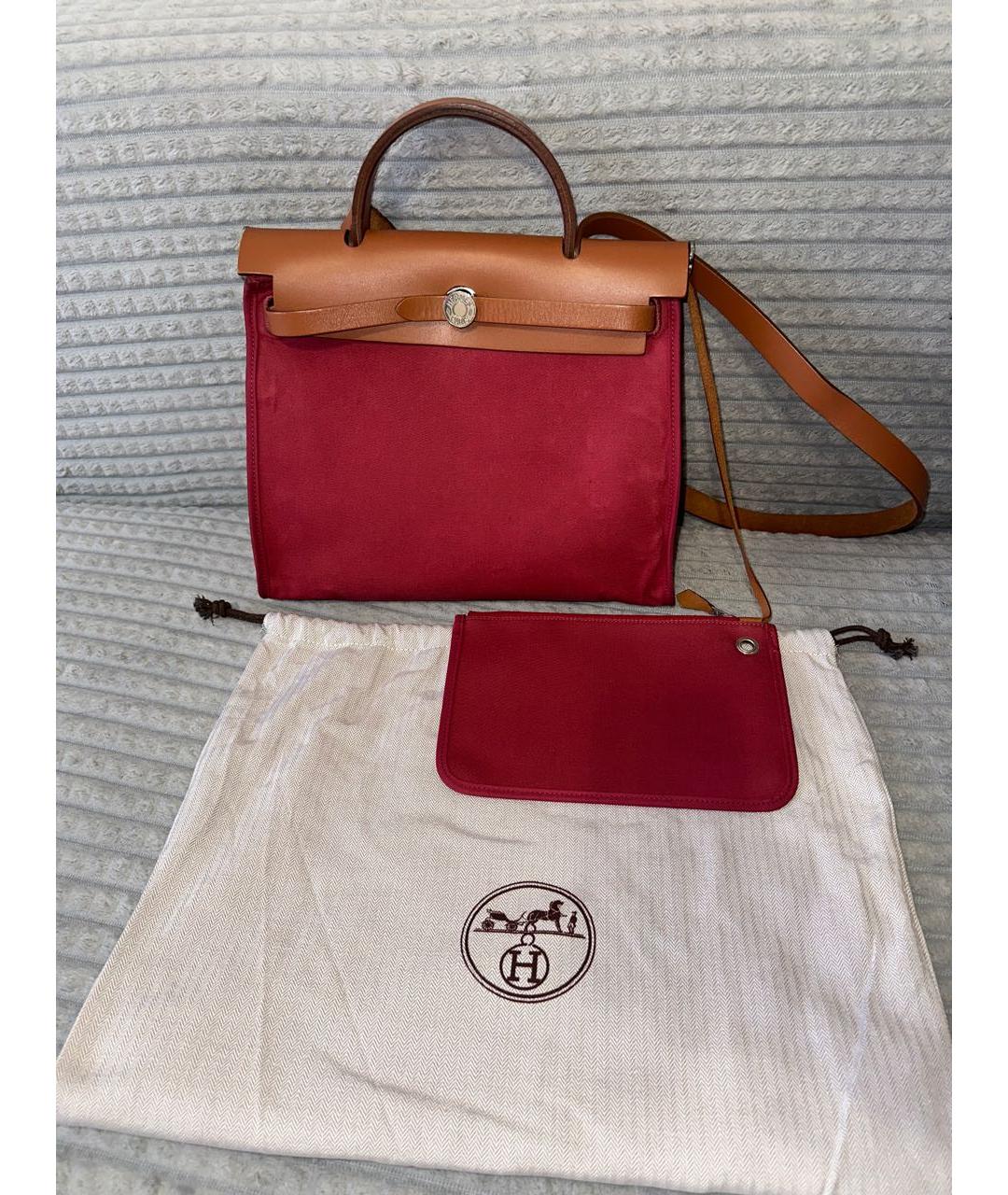 HERMES Розовая тканевая сумка через плечо, фото 8