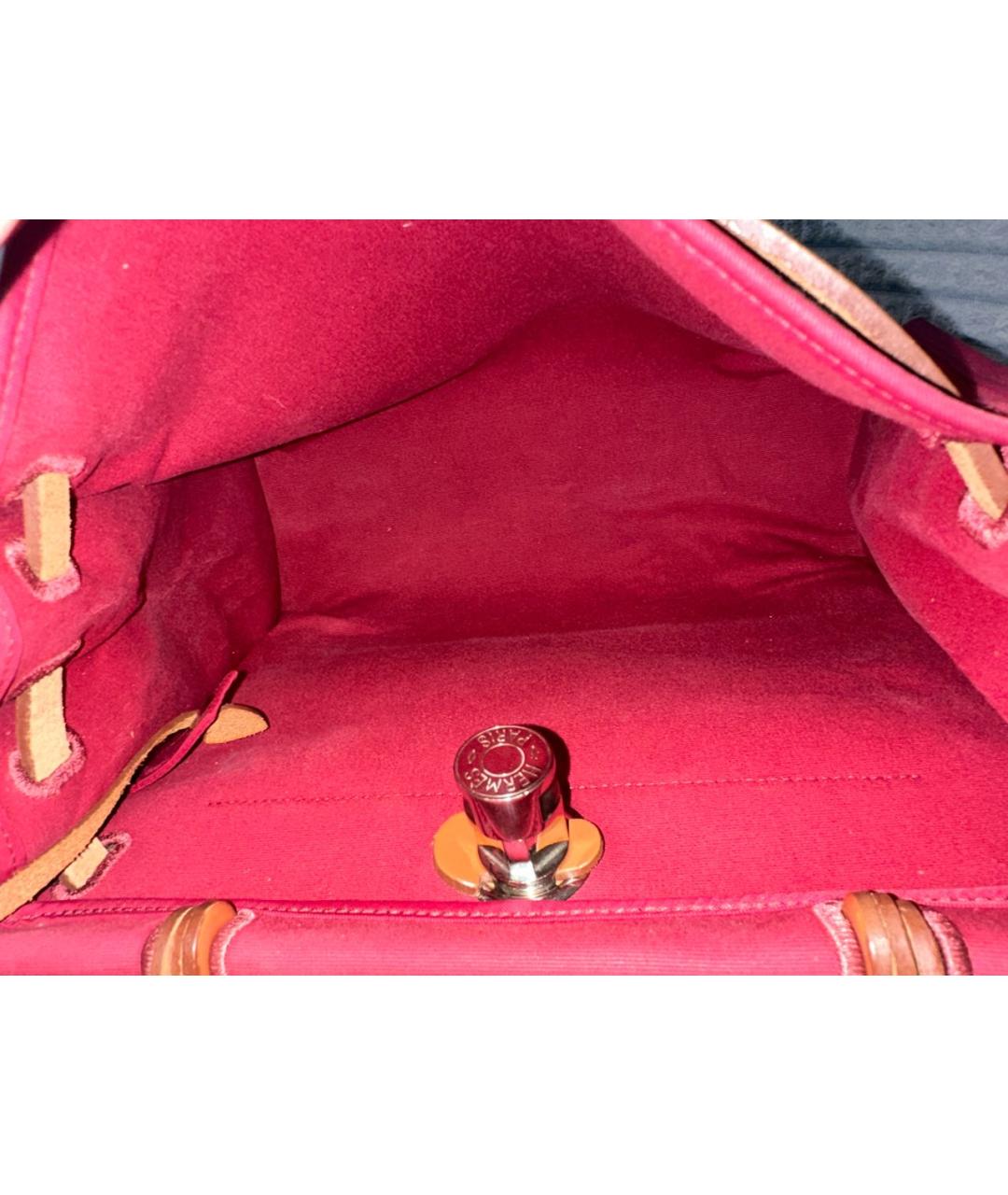 HERMES Розовая тканевая сумка через плечо, фото 3