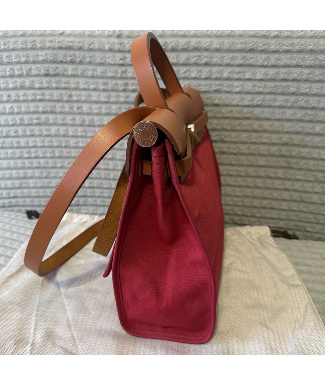 HERMES Розовая тканевая сумка через плечо, фото 5