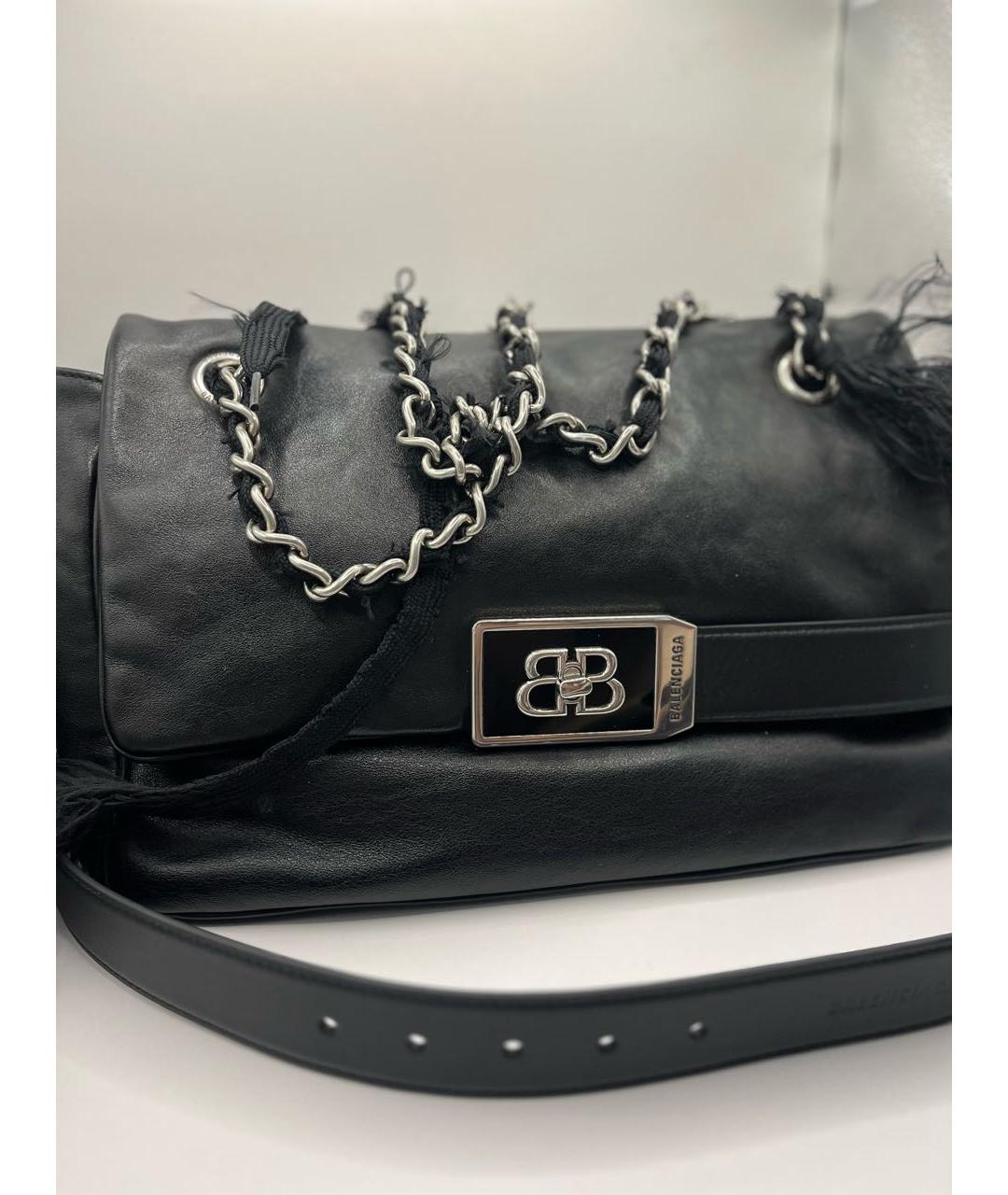 BALENCIAGA Черная кожаная сумка с короткими ручками, фото 6